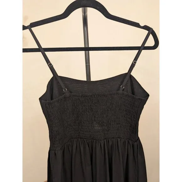 #271 Cotton Sleeveless Pockets Cutout Long Dress - Picture 3 of 4